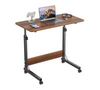 LDSZXNE Table Roulante de Lit Canapé pour Ordinateur Portable Hauteur Réglable Table d'appoint 80x40cm/31.5x15.45 in Chêne