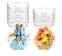 LDXDRU 12 Pièces Saladier Verre Dessert 325 ml, Bol en Verre Transparent 11,5 x 5,2 cm, Coupelles pour Fruits, Yaourt, Sauces et Table Familiale Quotidienne