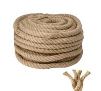 LDXDRU Corde de jute naturelle, 20 mm x 15 m corde de chanvre épaisse | Ficelle de jute robuste à 4 brins pour terrasse, jardinage, regroupement, camping, décoration, bateau