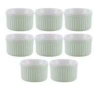 LDXDRU Lot de 8 ramequins en porcelaine de 110 ml pour crème brûlée, petits bols à tremper pour soufflé, confitures, cupcakes, crèmes, puddings, muffins, crème glacée - 7,5 x 4,5 cm