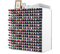 LDXDRU Rangement Feutres 240 Trous Blanc, Rangement Bureau 36,5 x 35 x 13 cm en PVC 5 mm, Porte Crayon Bureau avec Vis et Tournevis pour Artiste Atelier