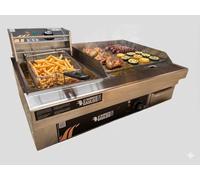 Le Barbecue Gaulois Plancha Electrique avec Friteuse, Combiné en Inox 4400W