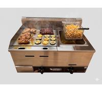 Le Barbecue Gaulois Plancha Gaz avec Friteuse, Combiné en Inox, 9400W, Butane/Propane