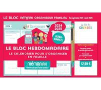 Le Bloc hebdomadaire organiseur familial Mémoniak, calendrier sept. 2024 - août 2025