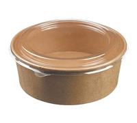 Le bol salade kraft 1000 ML dia.14 cm x 50 pieces +60 couvercles. | Ingraissable