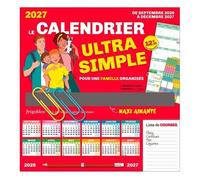 Le Calendrier Ultra Simple Pour Une Famille Organisée ! - Avec 1 Crayon De Papier, 2 Maxi-Trombones, 1 Pochette Pour Conserver Coupons Et Tickets Et 1000 Stickers Colorés