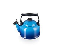 Le Creuset Bouilloire Traditionelle avec Sifflement, Pour Cuisinière, Acier Émaillé, 2,1 L, Azure, 40102022200000