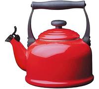 Le Creuset Bouilloire Traditionelle avec Sifflement, Pour Cuisinière, Acier Émaillé, 2.1 L, Cerise, 40102020600000