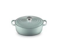 Le Creuset Cocotte en Fonte Émaillée Signature avec Couvercle, Ø 27 cm, Ovale, 4.1 L, 4.425 kg, Sea Salt, 21178277174430