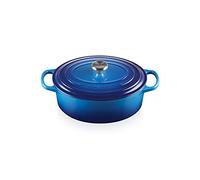 Le Creuset Cocotte en Fonte Émaillée Signature avec Couvercle, 27 cm, Ovale, 4,1 L, 4,425 kg, Azure, 21178272202430