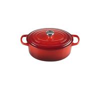 Le Creuset Cocotte en Fonte Émaillée Signature avec Couvercle, 27 cm, Ovale, 4,1 L, 4,425 kg, Cerise, 21178270602430