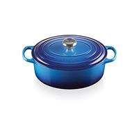 Le Creuset Cocotte en Fonte Émaillée Signature avec Couvercle, 29 cm, Ovale, 4,7 L, 4,675 kg, Azure, 21178292202430