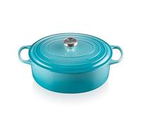 Le Creuset Cocotte en Fonte Émaillée Signature avec Couvercle, 31cm, Ovale, 6,3 L, 5,705 kg, Bleu Caraïbes, 21178311702430
