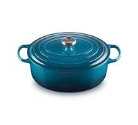 Le Creuset Cocotte en Fonte Émaillée Signature avec Couvercle, 31cm, Ovale, 6,3 L, 5,705 kg, Deep Teal, 21178316422430