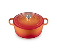 Le Creuset Cocotte ronde, Bouton Crucible, Volcainc, 28cm, 6.7 L | finition émaillée, convient à tous les types de plaques de cuisson, y compris gaz, induction et électriques