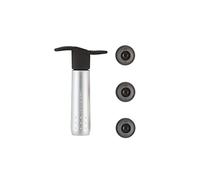 LE CREUSET Coffret Pompe à Vin et 3 Bouchons Assortis, Zamac, WA 137, Argent et Noir Mat, 59014013001825