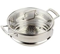 Le Creuset Cuit‑vapeur Grand 24 cm – Acier inoxydable – Couvercle en verre