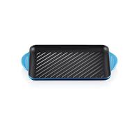 LE CREUSET Gril Rectangulaire en Fonte Émaillée, 33 x 22 cm, Azure, 20202324080460