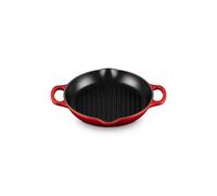 LE CREUSET Gril rond profond en fonte émaillée Signature avec poignée d'assistance, 25 cm, Cerise, 20208250600422