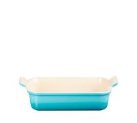 Le Creuset Héritage Plat Rectangulaire, Céramique, 19 cm, 1,1 L, Bleu Caraïbes, 71102191700001