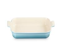 Le Creuset Héritage Plat Rectangulaire, Céramique, 32 cm, 2,31 kg, Bleu Caraïbes, 71102321700001