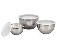 Le Creuset Lot de 3 bols mélangeurs en acier inoxydable avec couvercle, 41901000010000