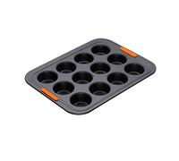 Le Creuset Moule à 12 mini-muffins anti-adhérent 4,5 cm acier siliconé anthracite/orange