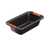 LE CREUSET Moule à Cake Rectangulaire Anti-Adhérent, Rectangulaire, 23,5 x 13,5 cm, Résistant au Levain, en Acier Siliconé, Anthracite/Orange, 46083240010000