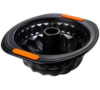 LE CREUSET Moule à Kougelhopf Anti-Adhérent, 22 cm, Résistant au Levain, En Acier Siliconé, Anthracite/Orange, 94102422000000