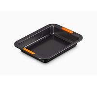 LE CREUSET Moule à Manqué Rectangulaire Anti-Adhérent 28 cm, Résistant au Levain, en Acier Siliconé, Anthracite/Orange, 46079280010000