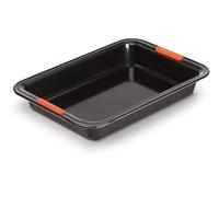 LE CREUSET Moule à Manqué Rectangulaire Anti-Adhérent 33 x 23 cm, Résistant au Levain, en Acier Siliconé, Anthracite/Orange, 46079330010000