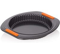 LE CREUSET Moule à Tarte Fond Amovible, 26 cm, Résistant au Levain, en Acier Siliconé, Anthracite/Orange, 46052250010000