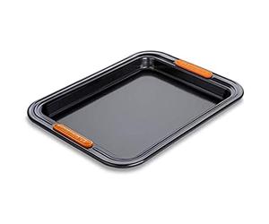 Le Creuset Petit Plaque de Cuisson Rectangulaire Anti-Adhérente, 32,2 x 24 x 2,58 cm, Noir Mat, 46078320010000