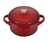 Le Creuset Petite cocotte avec bouton cœur doré Cerise