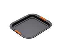 Le Creuset Plaque à Pâtisserie Haute Anti-Adhérente, 31x 28 cm, Résistant au Levain, en Acier Siliconé, Anthracite/Orange, 46085310010000
