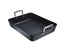 LE CREUSET Plat à Rôtir Anti-Adhérent en Fonte d'Aluminium, 35 x27 cm, Anthracite/Argenté,52104350010101