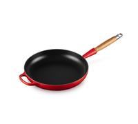 Le Creuset Poêle à frire Signature 20258280600422 – Fonte émaillée, poignée en bois – 28 cm, Cerise
