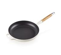 LE CREUSET Poêle à frire en Fonte Émaillée avec poignée en bois, 28 cm, Meringue, 20258287160422