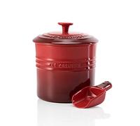 Le Creuset Pot à croquettes en céramique Avec Cuillère Doseuse, 1,9 L, Cerise, 61402170600099
