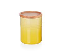 LE CREUSET Pot de Conservation M en Céramique avec Couvercle en Bois, Céramique, 540 ml, 10 cm, Soleil, 91044401403099