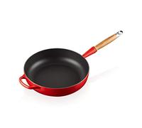 LE CREUSET Sauteuse en Fonte Émaillée avec poignée en bois, 28 cm, Cerise, 20259280600422