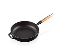 Le Creuset Poêle Signature 20259280000422 en fonte émaillée 28 cm poignée en bois Noir mat