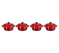 Set 4 mini-cocottes céramique 10 cm Cerise Le Creuset