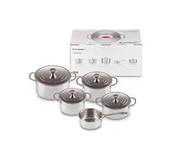 Le Creuset Set de Cuisine 5 Pièces en Acier Inoxydable, 3 Cocottes (18/20/24 cm), 1 Cocotte basse (26 cm), 1 Casserole (28 cm), 96605300000000