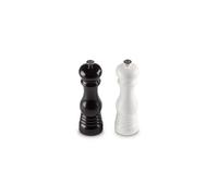 Le Creuset Set de Moulins à Sel et Poivre, Corps Ultra Résistant ABS, Mécanisme en Céramique, Noir Mat, /Blanc, 96002100169100