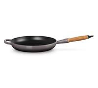 Le Creuset Signature 20258284440422 Flint Poêle en fonte avec manche en bois 28 cm, Gris Pierre