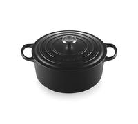 Le Creuset Signature 21177280002430 Cocotte ronde en fonte émaillée avec couvercle Noir mat 28 cm 6,7 l