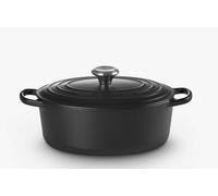 Le Creuset Cocotte ovale Signature 40 cm en fonte émaillée avec couvercle Noir mat 21178400000430