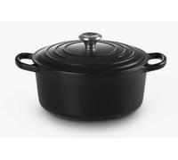 Le Creuset Cocotte en fonte émaillée Signature Ronde 22 cm 3,3 L Noir Mat avec couvercle