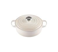 Le Creuset Signature Cocotte ronde basse en fonte émaillée, 24 cm, 3.1L, Meringue, 21179247164430